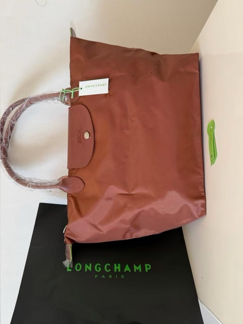 Cognac LongChamp Waterproof Nylon Tote Bag